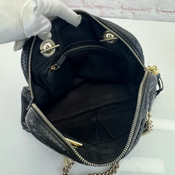 Gucci RARE Black Python SoHo Chain Tassel Shoulder Bag - Picture 13 of 16